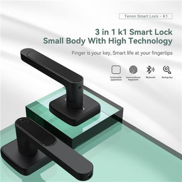 Fingerprint Smart Door Lock with Handle Biometric with App Control - Picture 2 of 6